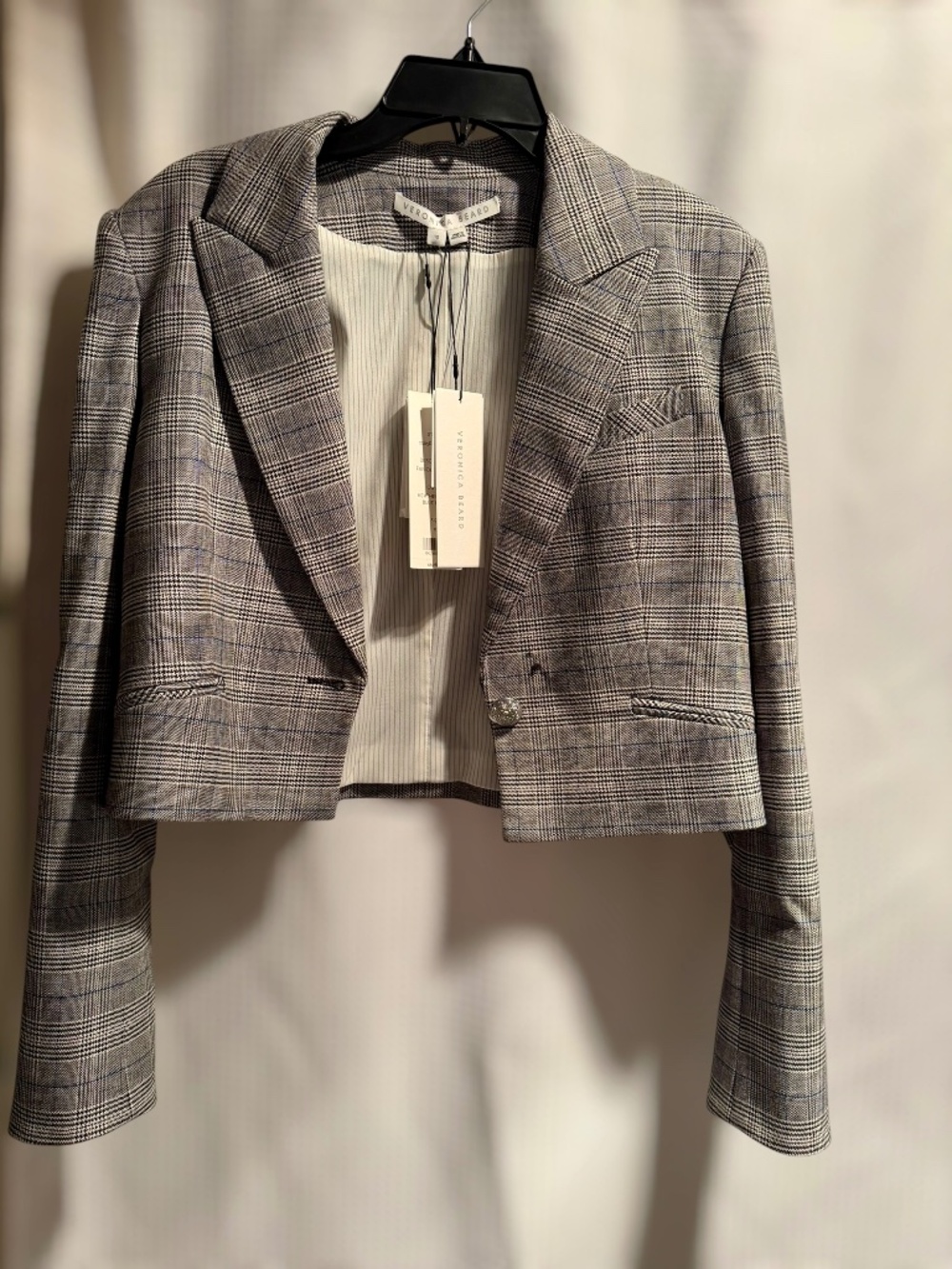 Veronica Beard Fabiola Plaid Cropped Blazer Size 10 NWT